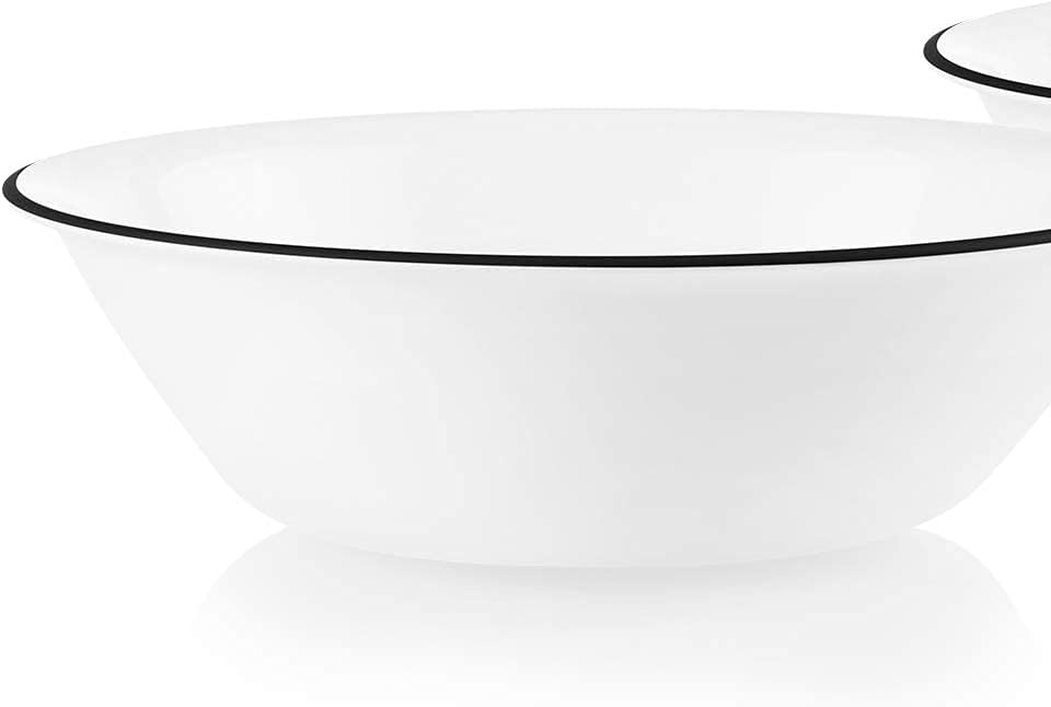 Corelle Style Chip Resistant 2qt (1.9L) Rimmed Bowl Black 2-Pack