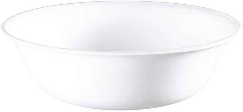 Corelle Vitrelle 6-Piece Soup/Cereal Bowl Set Triple Layer Glass and Chip Resistant  18-Oz Lightweight Round Bowls  Winter Frost White