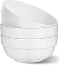 HAPPY KIT Large Serving Bowls 7 Inch 40 Ounces Soup Bowls White Ceramic Salad Bowl Set of 3 for Kitchen Pasta Bowls  Pho  Noodle  Cereal - Dishwasher & Microwave Safe