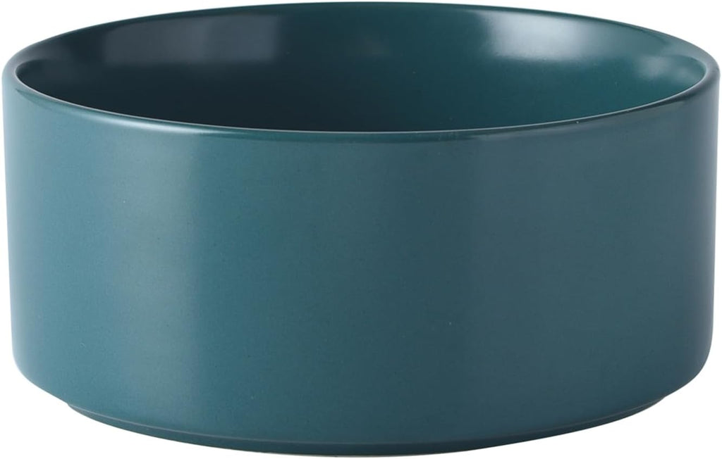 6'' Ceramic Dog Bowl - 30Oz Classic Dogs Food & Water Bowl for Small and Medium Breed Dogs  Heavy Duty Non-Slip Dog Dishes  Food Grade Stoneware Pet Bowl  Dishwasher & Microwave Safe  Green