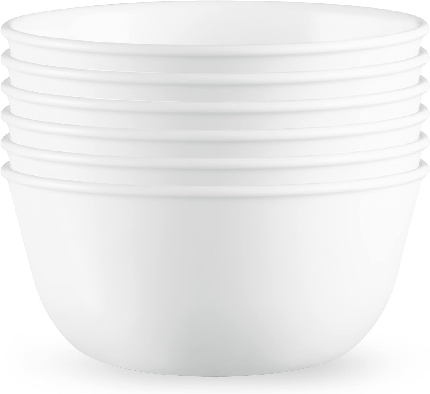 Corelle Vitrelle 28-oz Soup/Cereal Bowls Set of 6 Chip & Crack Resistant Dinnerware Bowls for Soup  Ramen  Cereal and More  Triple Layer Glass  Winter Frost White