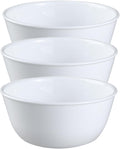 Corelle Coordinates Wh Corelle Livingware Super Soup/Cereal Bowl  28 oz  Winter Frost White  Set of 3