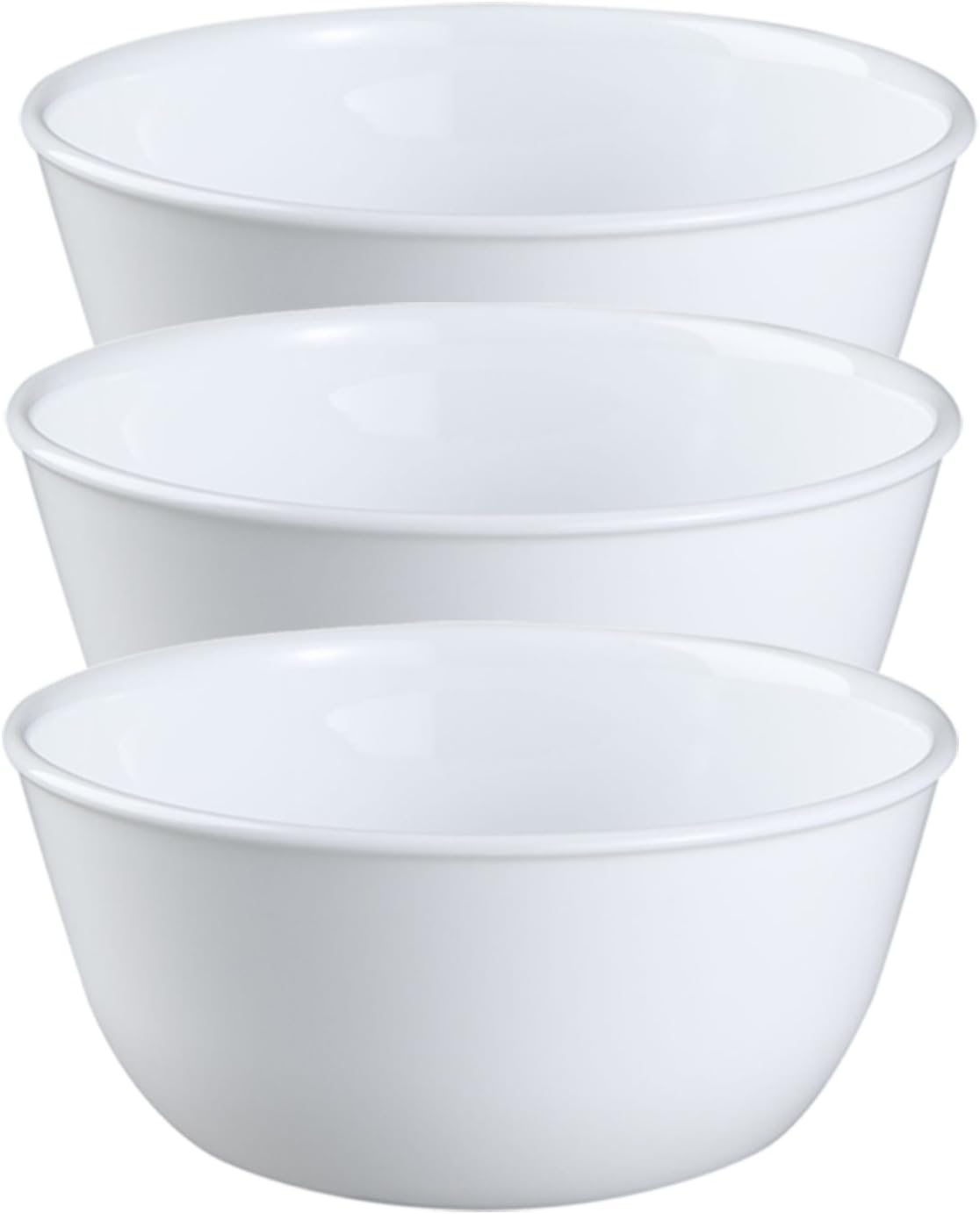 Corelle Coordinates Wh Corelle Livingware Super Soup/Cereal Bowl  28 oz  Winter Frost White  Set of 3