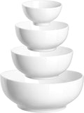 DOWAN Serving Bowls  Mixing Bowl Set  70/30/20/8 Ounces Mixing Bowls for Kitchen  Soft White Serving Set  Serving Bowls Set of 4  Ceramic Bowl Sets for Eating Different Sizes