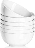 DELLING Ultra-Strong 22 Ounce Soup Bowls  Cereal Bowl  6 inch Bowls Set  White Ceramic Bowls  White Bowls for Kitchen  Snack Rice Pasta Salad Oatmeal  Set of 6  Dishwasher & Microwave Safe