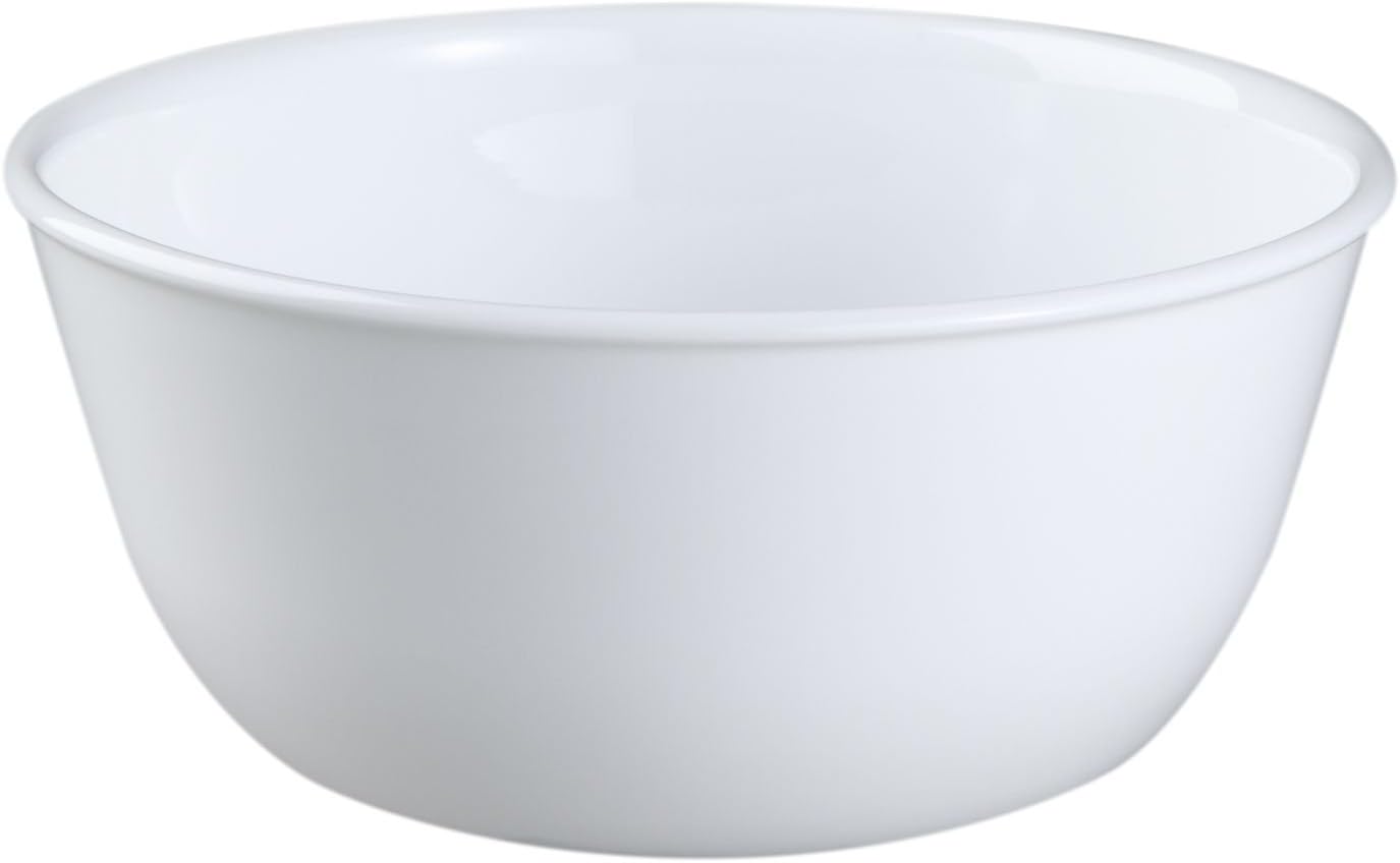 Corelle Livingware Set of 3 Winter Frost White 28 oz Vitrelle Glass Soup & Cereal Bowls – Chip-Resistant  Microwave & Dishwasher Safe Everyday Bowls