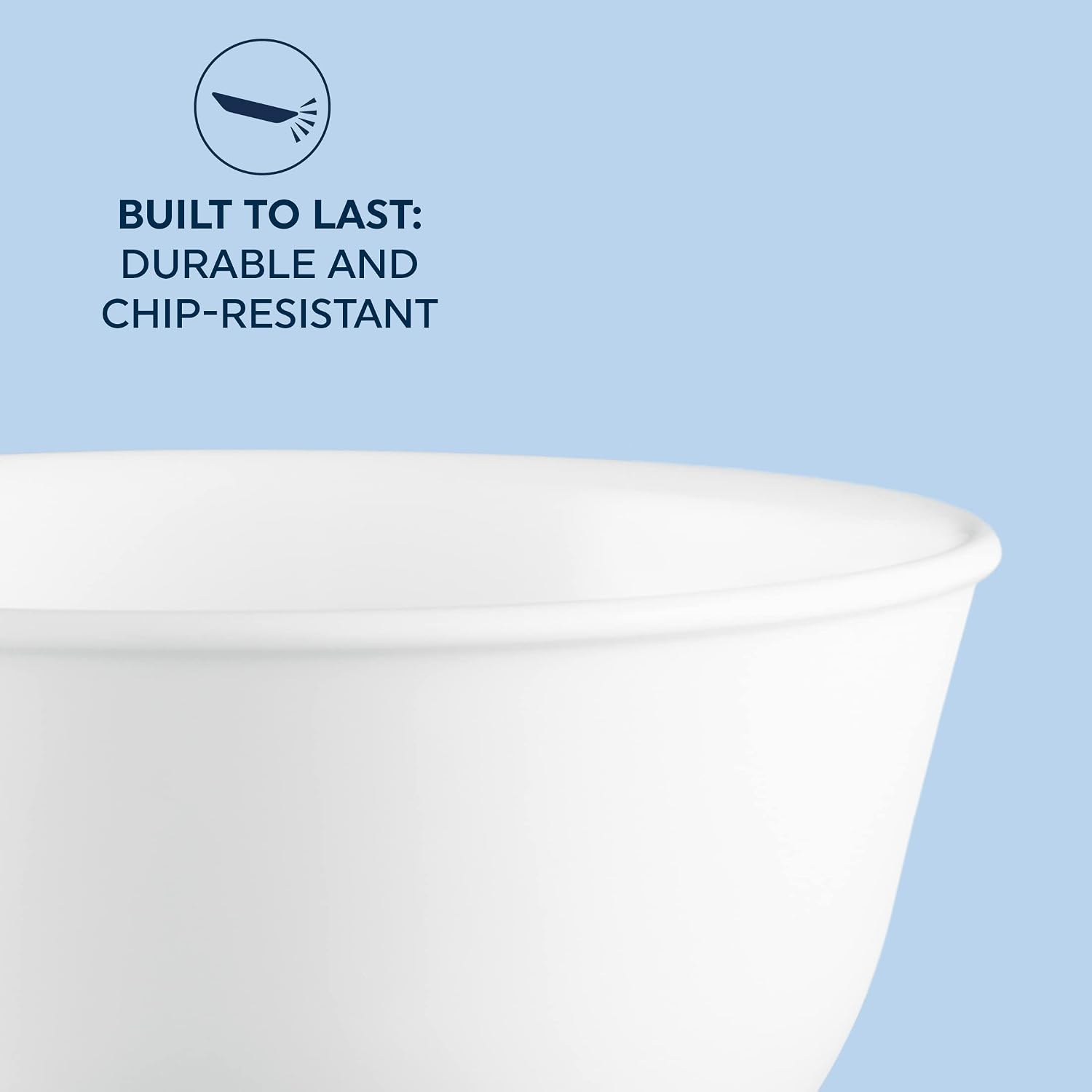 Corelle Vitrelle 28-oz Soup/Cereal Bowls Set of 6 Chip & Crack Resistant Dinnerware Bowls for Soup  Ramen  Cereal and More  Triple Layer Glass  Winter Frost White