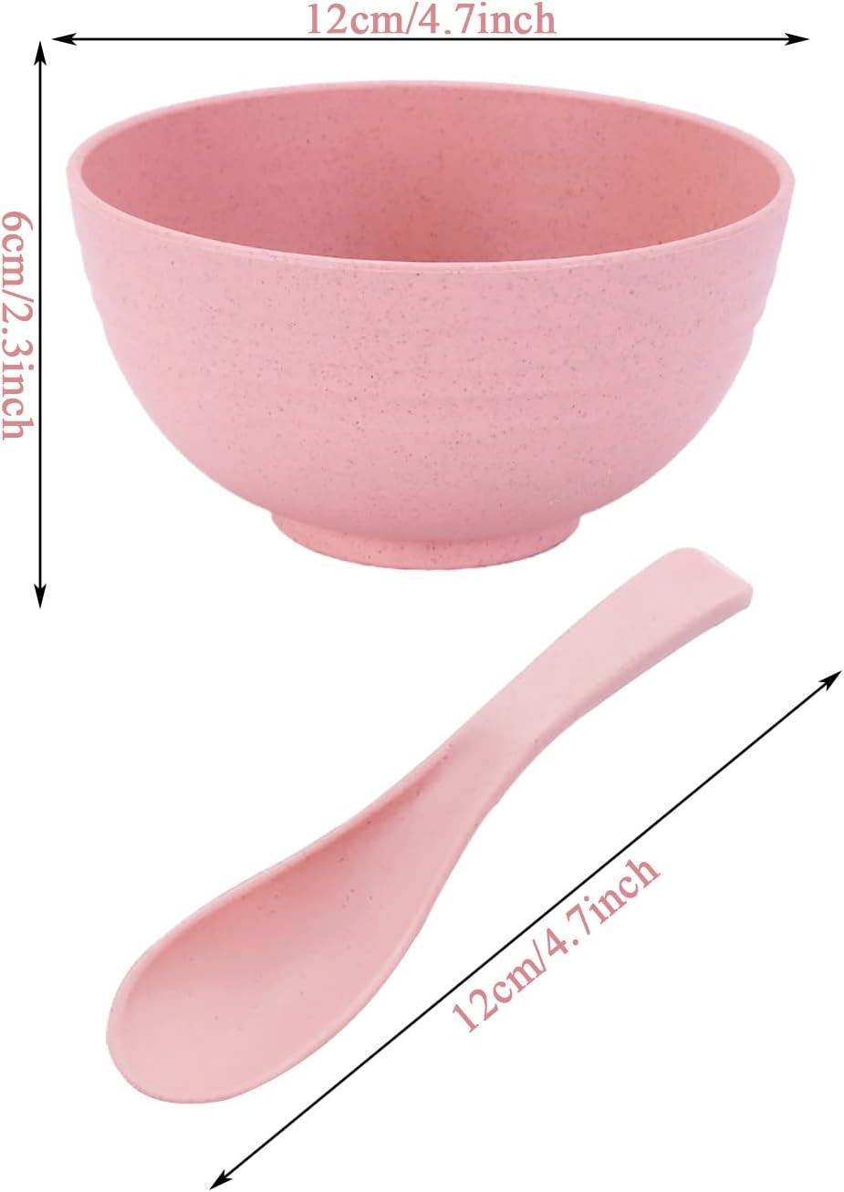 8 OZ Small Bowls Set Cereal Bowls Wheat Straw Bowl Assorted Color Dessert Bowls for Serving Soup  Oatmeal  Pasta and Salad