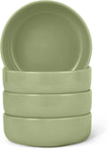 Amazon Basics Glazed Stoneware Bowls  Ceramic 4-Piece Set  Dishwasher-Safe  5.5 in.  Olive