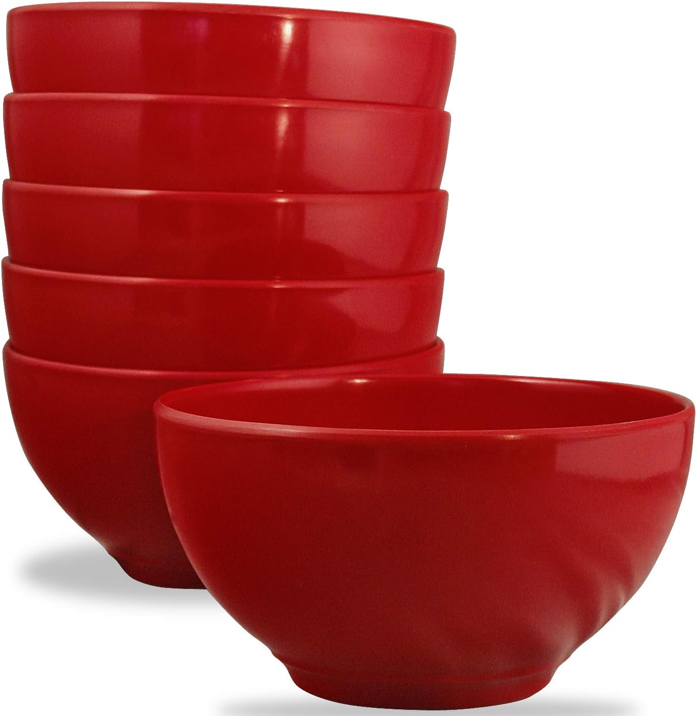 Calypso Basics by Reston Lloyd Melamine Bowl  Set of 6  Red  16 ounces