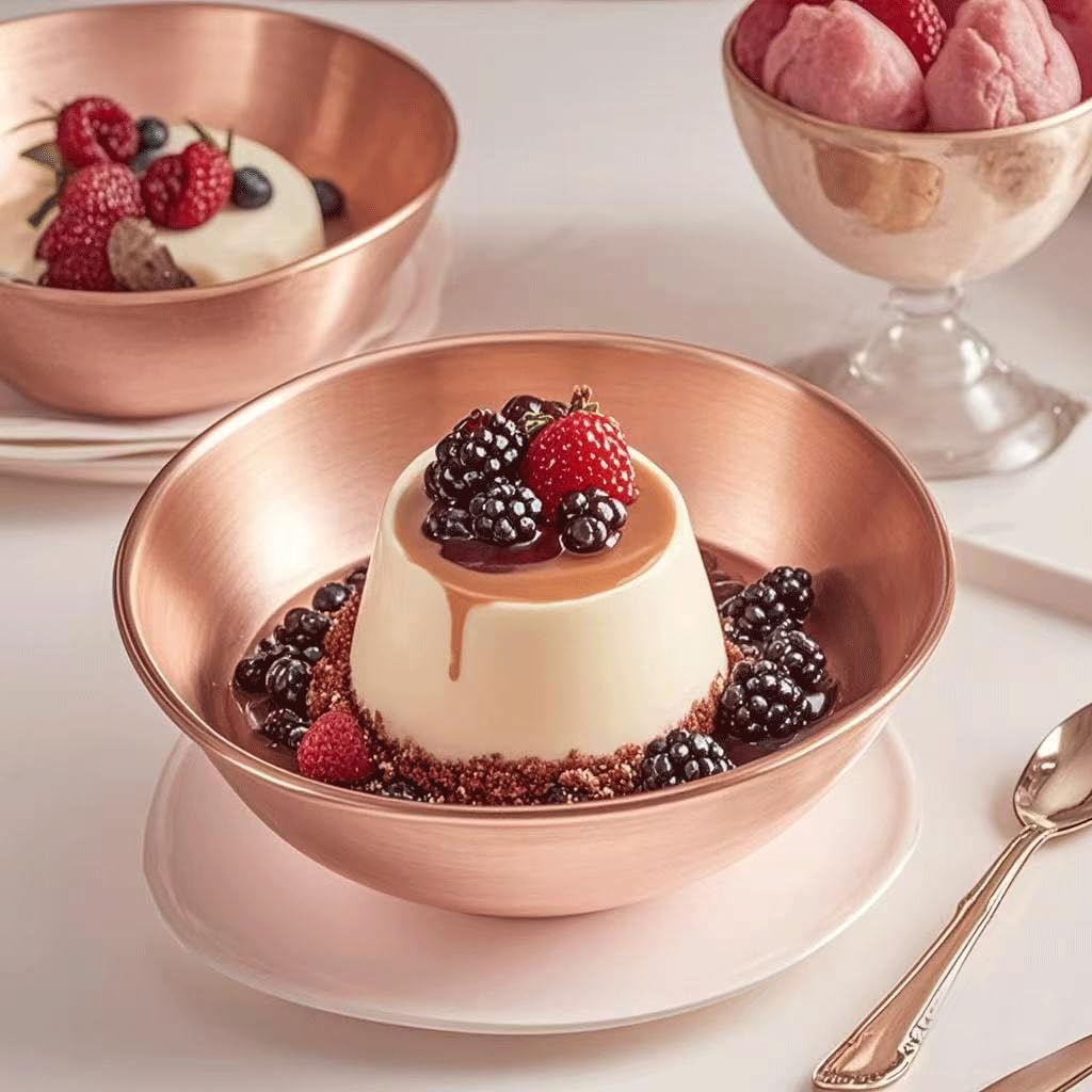 Purecopper-Medium 5.11'' Round Solid Copper Bowl - Handmade Decorative and Serving Bowls  Bowls for Food  Decoration  Condiments  Salt and Spices (2)