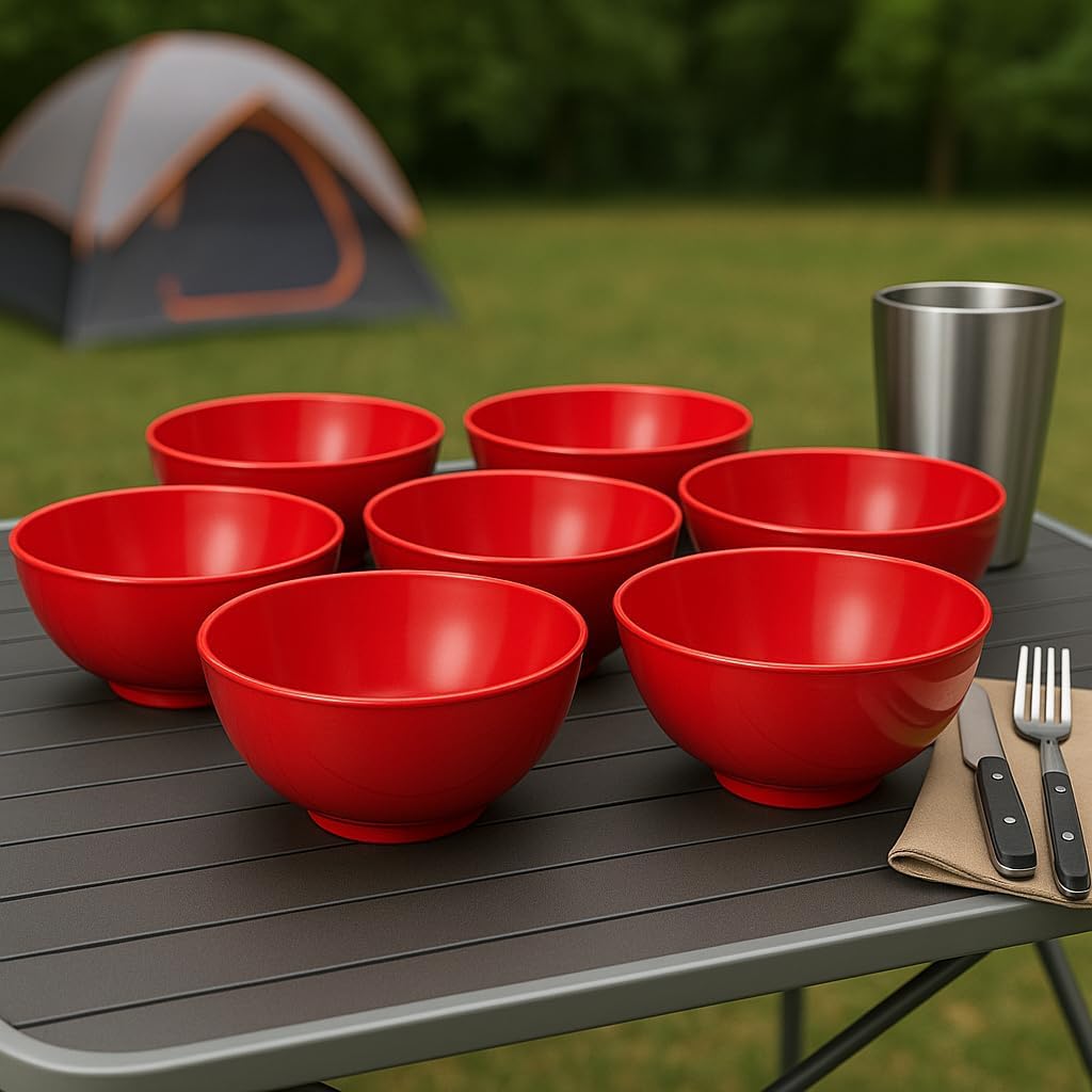 Calypso Basics by Reston Lloyd Melamine Bowl  Set of 6  Red  16 ounces