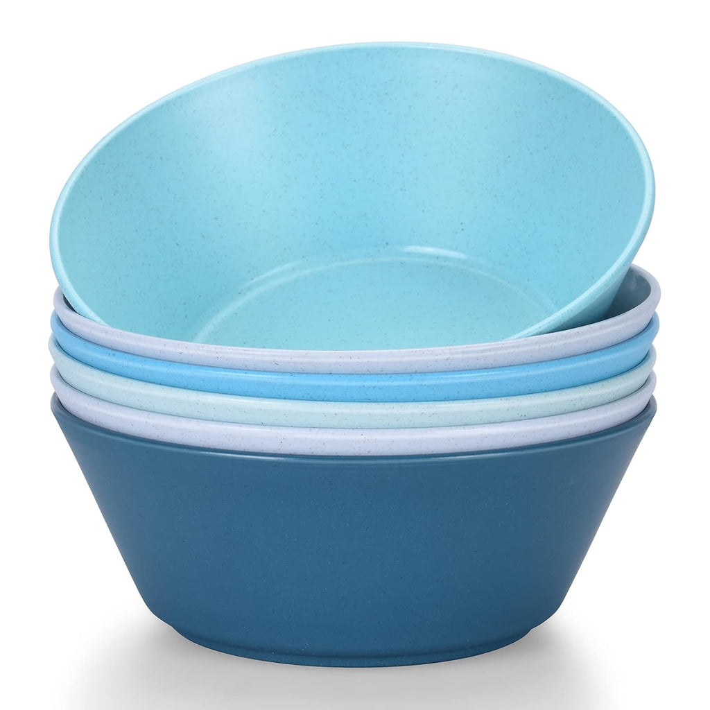 32 Ounce Cereal Bowls  Unbreakable Wheat Straw Fiber Bowl  Lightweight Kitchen Bowls Microwave & Dishwasher Safe BPA Free Bowls  E-Co Friendly Bowls Set for Cereal  Salad Oatmeal  Soup Snacks -6 Color