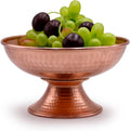 Copper offering Bowl with Pedestal Hand-beaten for Table Decorative for Urli Pooja Haldi Fruit Treats Flowers
