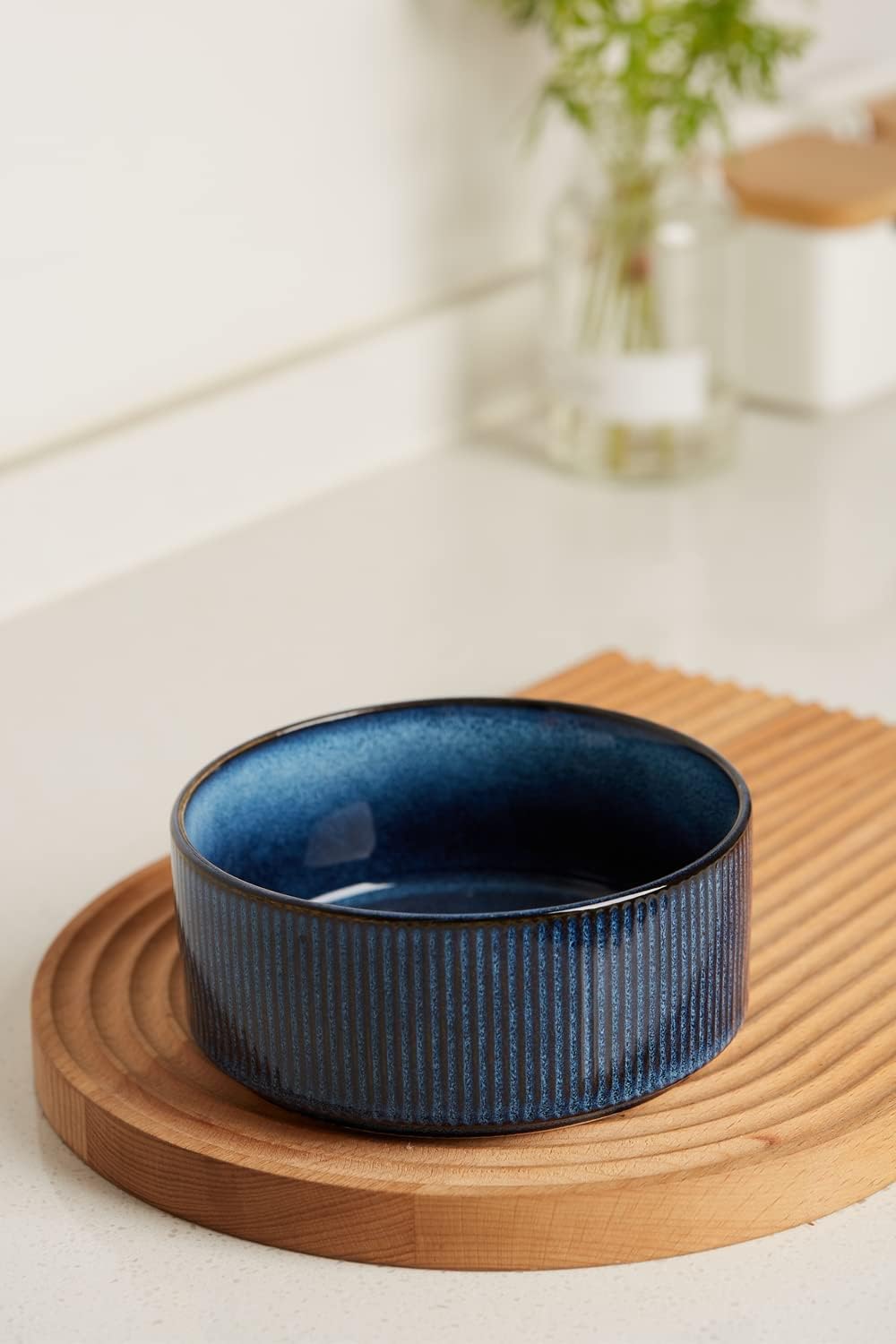 famiware Star Cereal Bowl Set  Soup Bowls Set of 6  Double Reactive Glaze  Stackable  23 oz Deep Bowls Suitable for Cereal  Popcorn  Oatmeal  Dessert - Dishwasher and Microwave Safe  Nebulas Blue