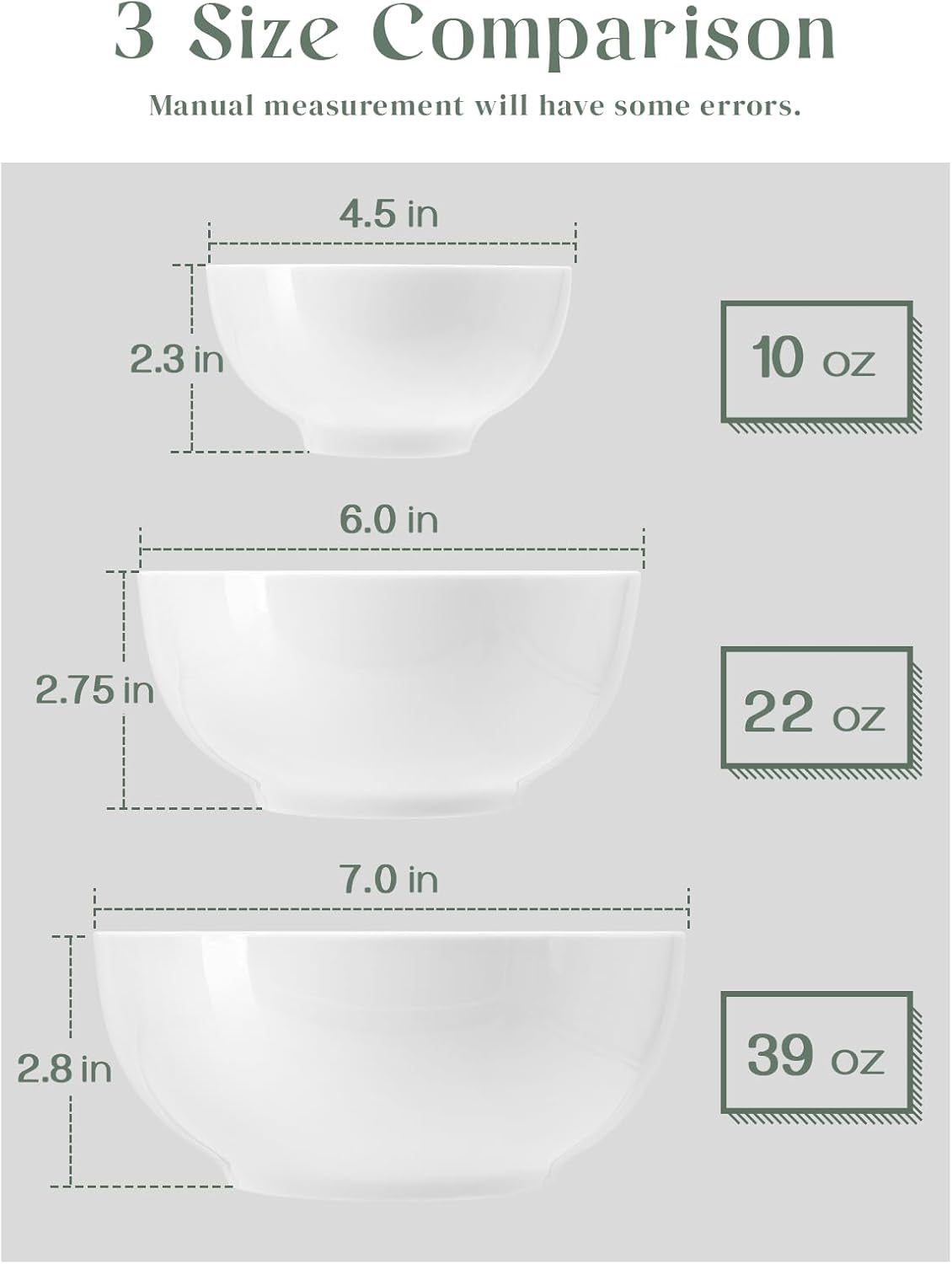 DOWAN 22 OZ White Ceramic Bowls Set of 4 - Perfect for Soup Bowls for Kitchen  Cereal Bowl  Ramen Bowl  Microwave Safe for Oatmeal  Fruit Salad and Rice Bowl - Dishwasher & Microwave Safe
