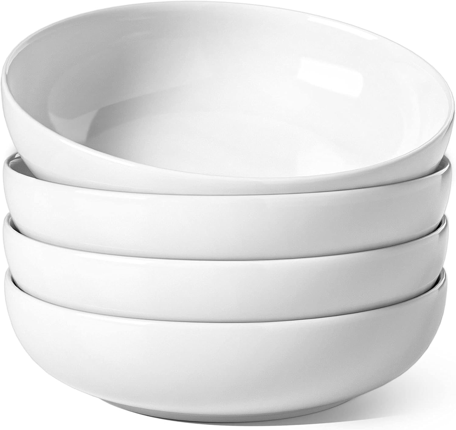 LE TAUCI Pasta Bowls 45 oz  Salad Bowls Set for Serving Soup  Pasta  Noodle  Dinner  Large Kitchen Bowl Plates  Microwave Safe - 8.5 Inch  Set of 4  White