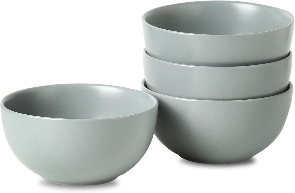 Cereal Bowls Set of 4  24 oz Bowls for Kitchen  Ceramic Bowls for Salad  Fruit  Breakfast  Dessert  Stoneware Soup Bowls  Dishwasher & Microwave Safe  Pebble Gray