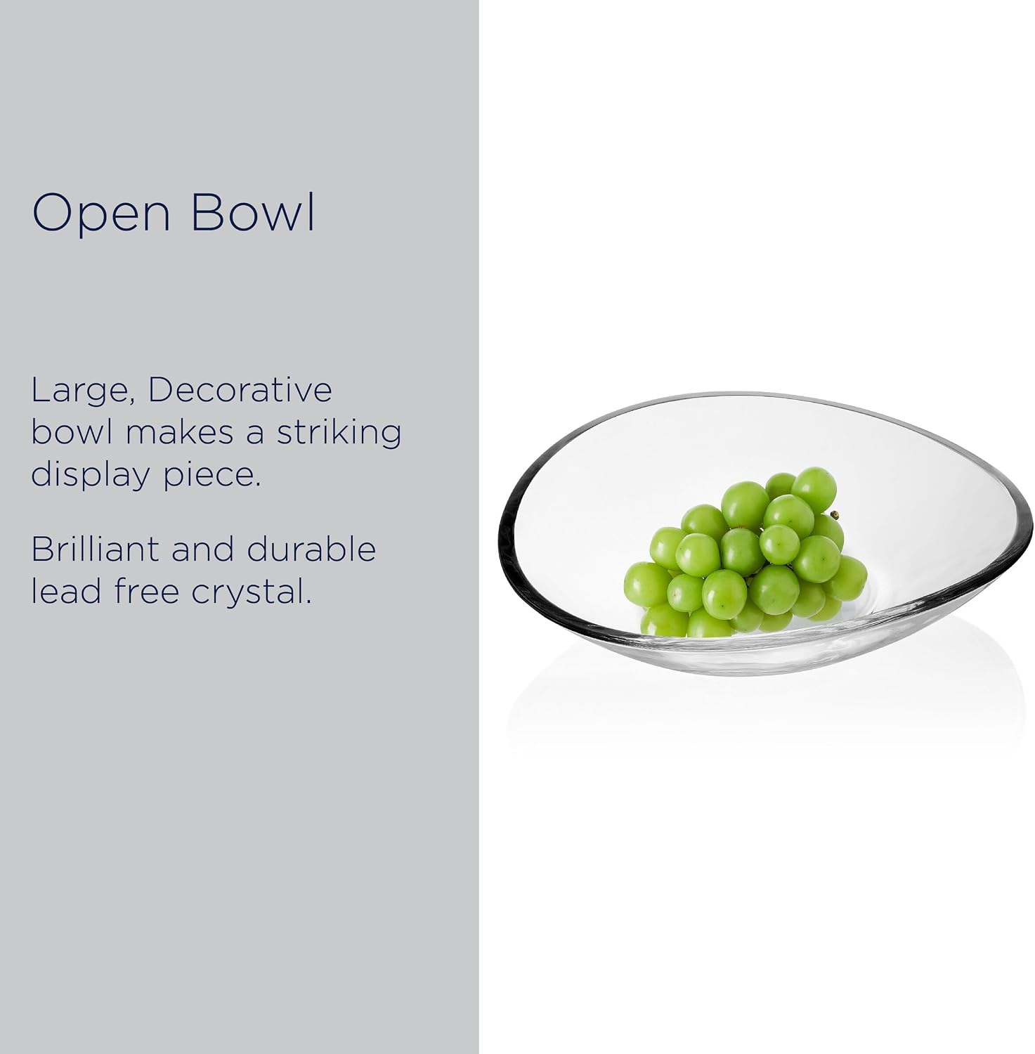 Mikasa Alister Crystal Glass Decorative Centerpiece Bowl  13.25 inch