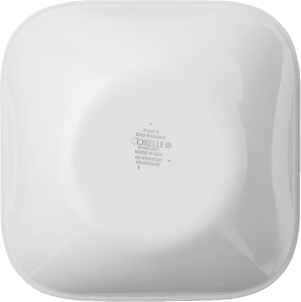 Corelle Vitrelle 6-Piece (22-Oz) 6.25" Wide Cereal Soup Bowls  Triple Layer Glass and Chip Resistant  Lightweight Square Dinnerware Bowl Set  Splendor