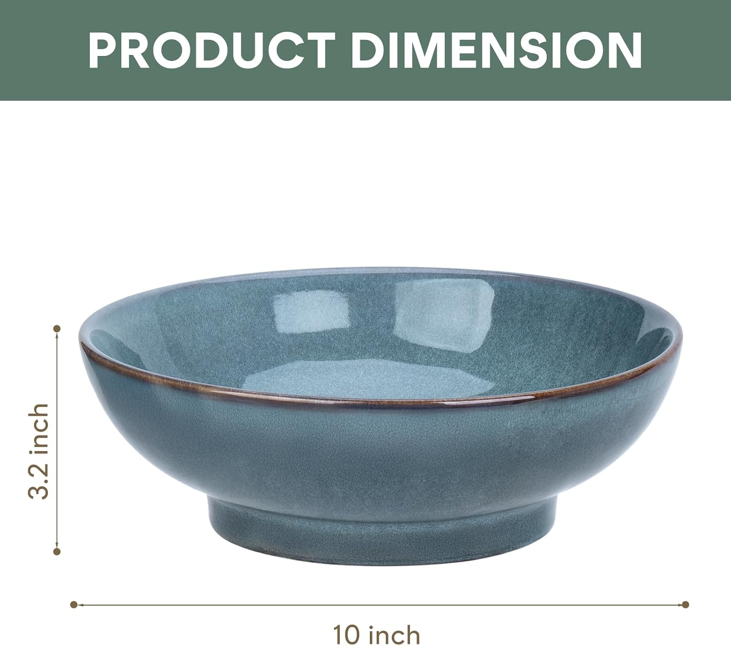 10" Decorative Bowl Ceramic Fruit Bowl for Kitchen Counter Coffee Table  Dining Room Table Centerpiece Bowel Entryway Key Holder & Jewelry Organizer (Ocean Blue)
