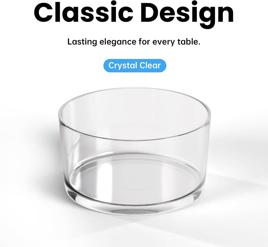 Glass Salad Bowl - Versatile 118oz Trifle and Fruit Bowl - Elegant & Long-Lasting for Serving Salads  Dessert