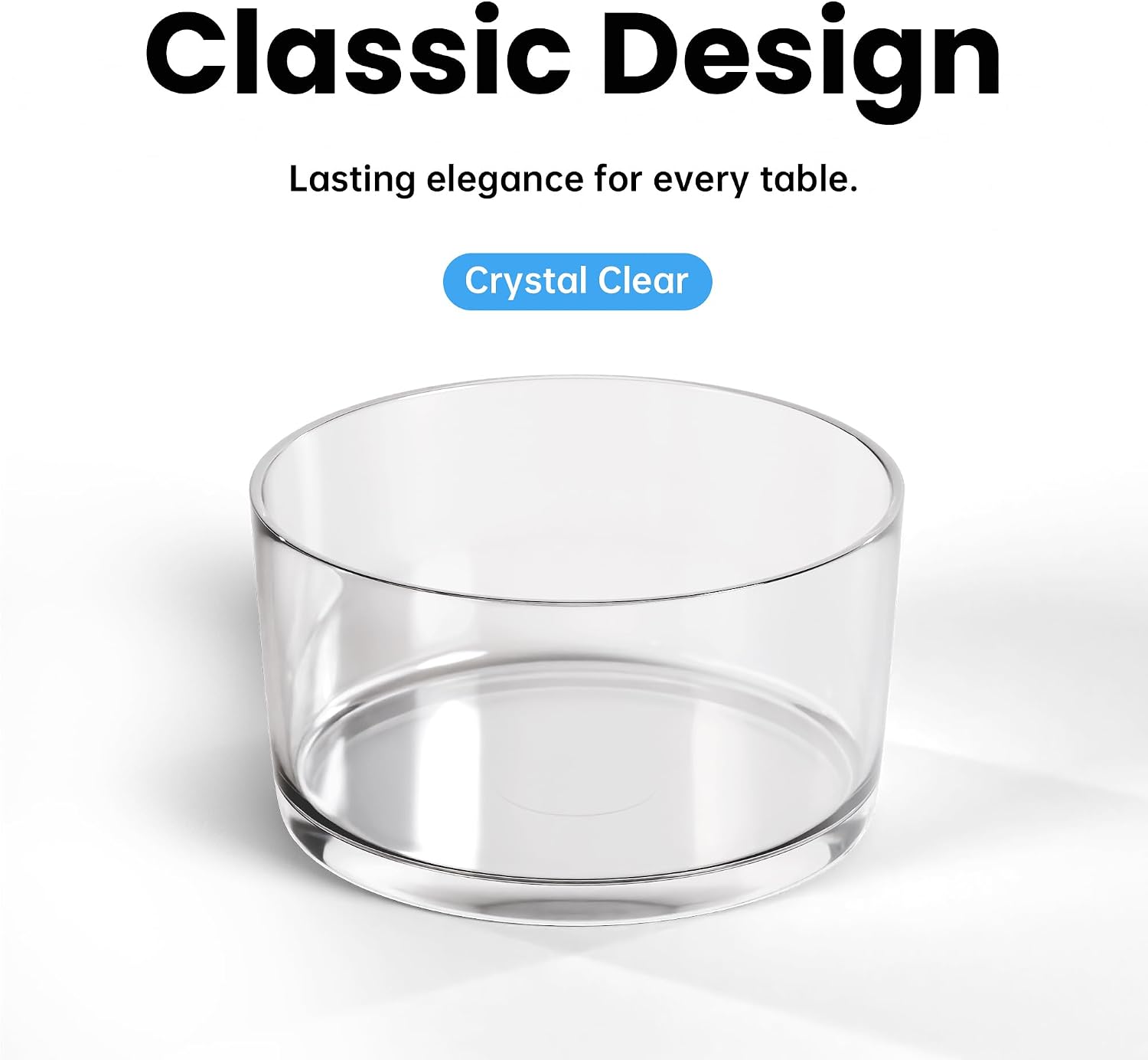 Glass Salad Bowl - Versatile 118oz Trifle and Fruit Bowl - Elegant & Long-Lasting for Serving Salads  Dessert