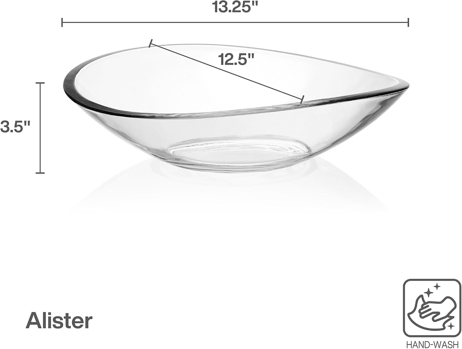 Mikasa Alister Crystal Glass Decorative Centerpiece Bowl  13.25 inch