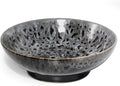 Ceramic Fruit Bowl 10.2" Decorative Bowl  Large Fruit Bowl for Kitchen Counter  Pedestal Bowl  Kitchen Counter Décor  Bread Candy Snacks Organizer(Black Gray)