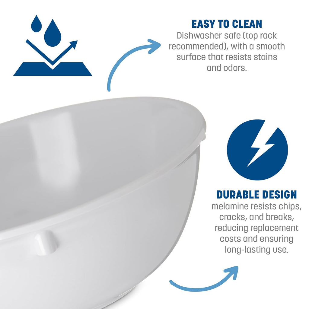 Carlisle FoodService Products Dallas Ware Reusable Plastic Bowl Fruit Bowl for Buffets  Home  and Restaurants  Melamine  4.75 Ounces  White  (Pack of 48)