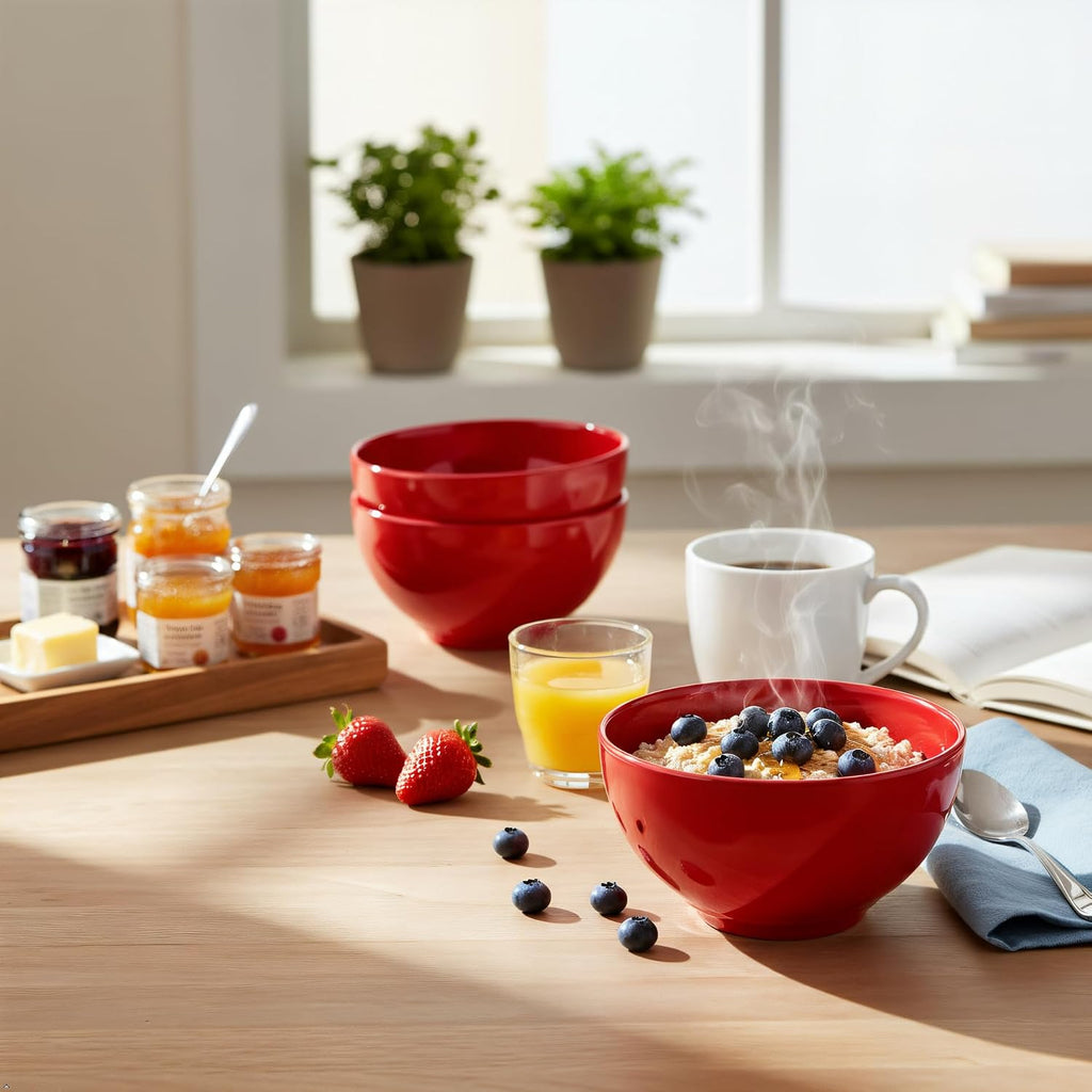 Calypso Basics by Reston Lloyd Melamine Bowl  Set of 6  Red  16 ounces