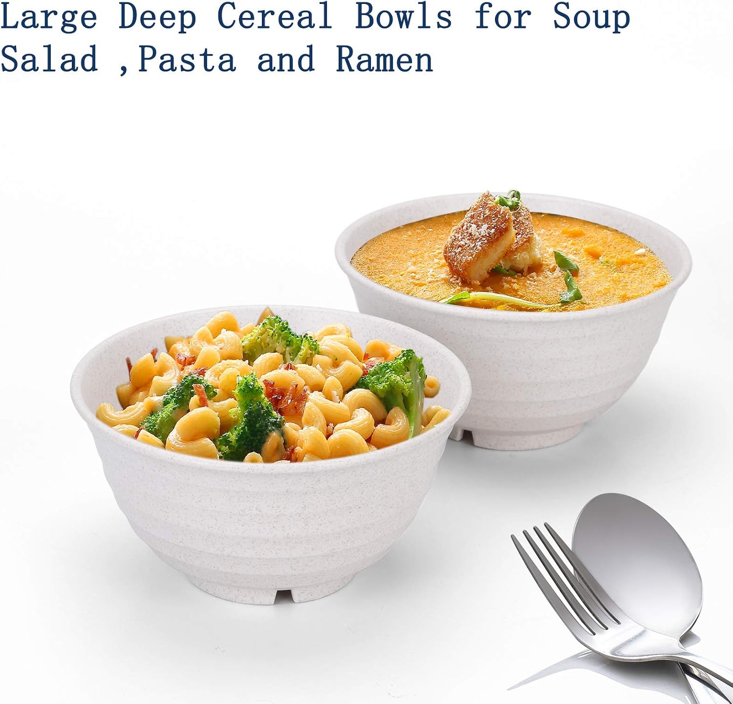 Homestockplus Unbreakable Cereal Bowls 30 OZ Ramen Bowl Microwave and Dishwasher Safe BPA-Free Eco-Friendly Deep Soup Bowl for Cereal  Salad  Soup  Rice（NOT CERAMIC） [Set of 8]