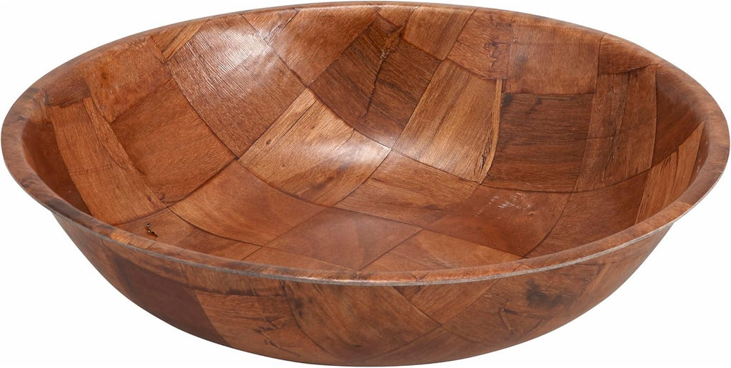 Winco WWB-14 Wooden Woven Salad Bowl  14-Inch  Brown
