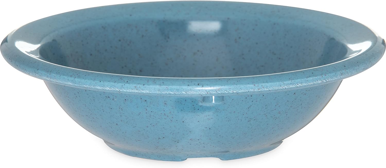 Carlisle FoodService Products Kingline Reusable Plastic Bowl Fruit Bowl with Rim for Home and Restaurant  Melamine  4.75 Ounces  Sandshade  (Pack of 48)