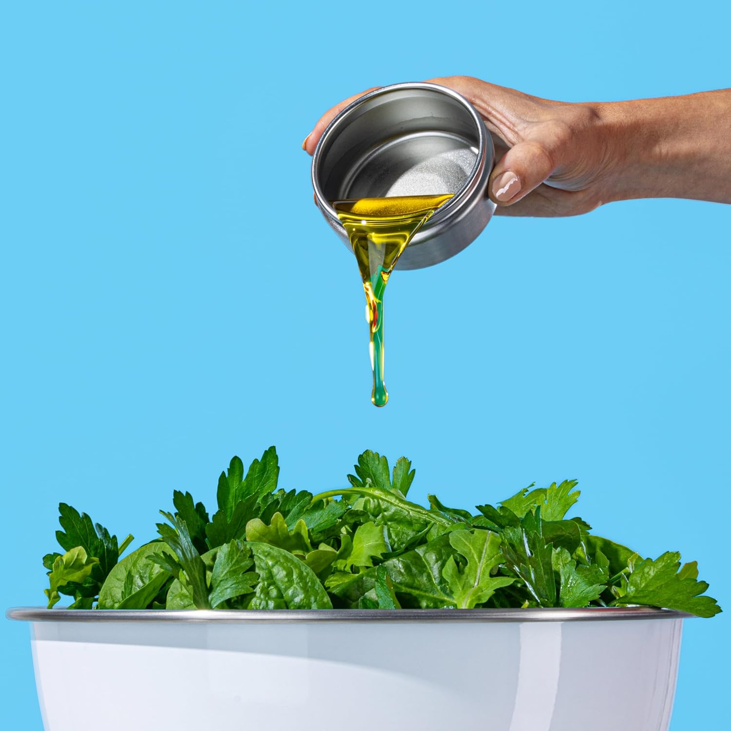 S'well Stainless Steel Salad Bowl Kit XL 184oz  Angel Food  Includes 5oz Canister For Dressing  Serving Utensils  and Removable Tray  Leakproof  Easy to Clean  Dishwasher and Refrigerator Safe