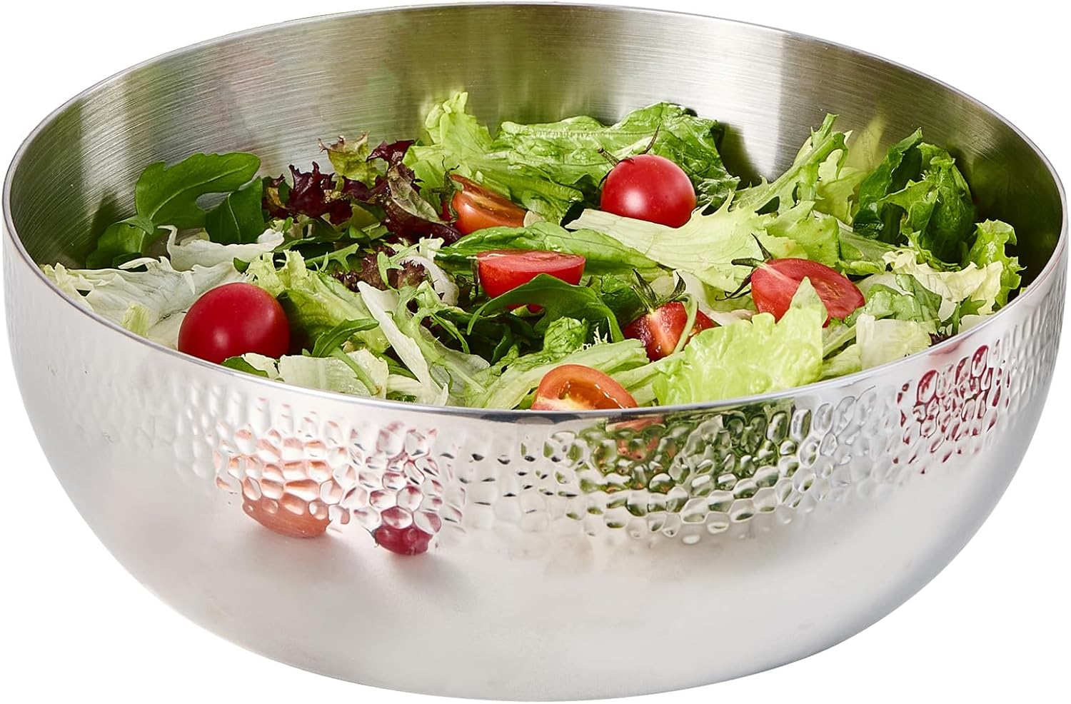 150oz Stainless Steel Hammered Salad Bowl  Large Fruit Popcorn Serving Bowl