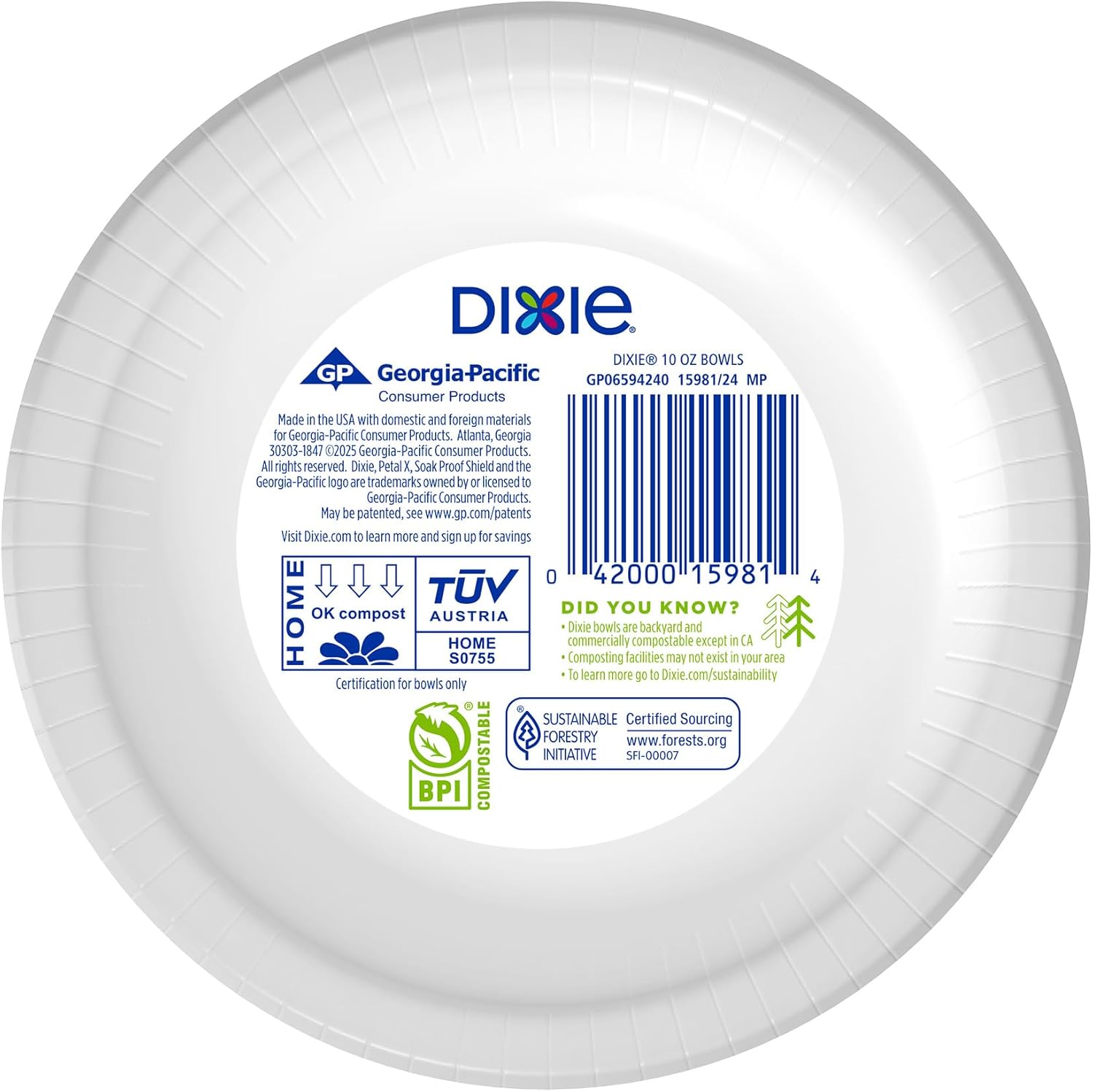 Dixie Small Paper Bowls  10 Oz  72 Count  Microwave-Safe  Soak-Proof  Disposable Bowls Great For Snacks  Dessert  And Light Lunch Meals