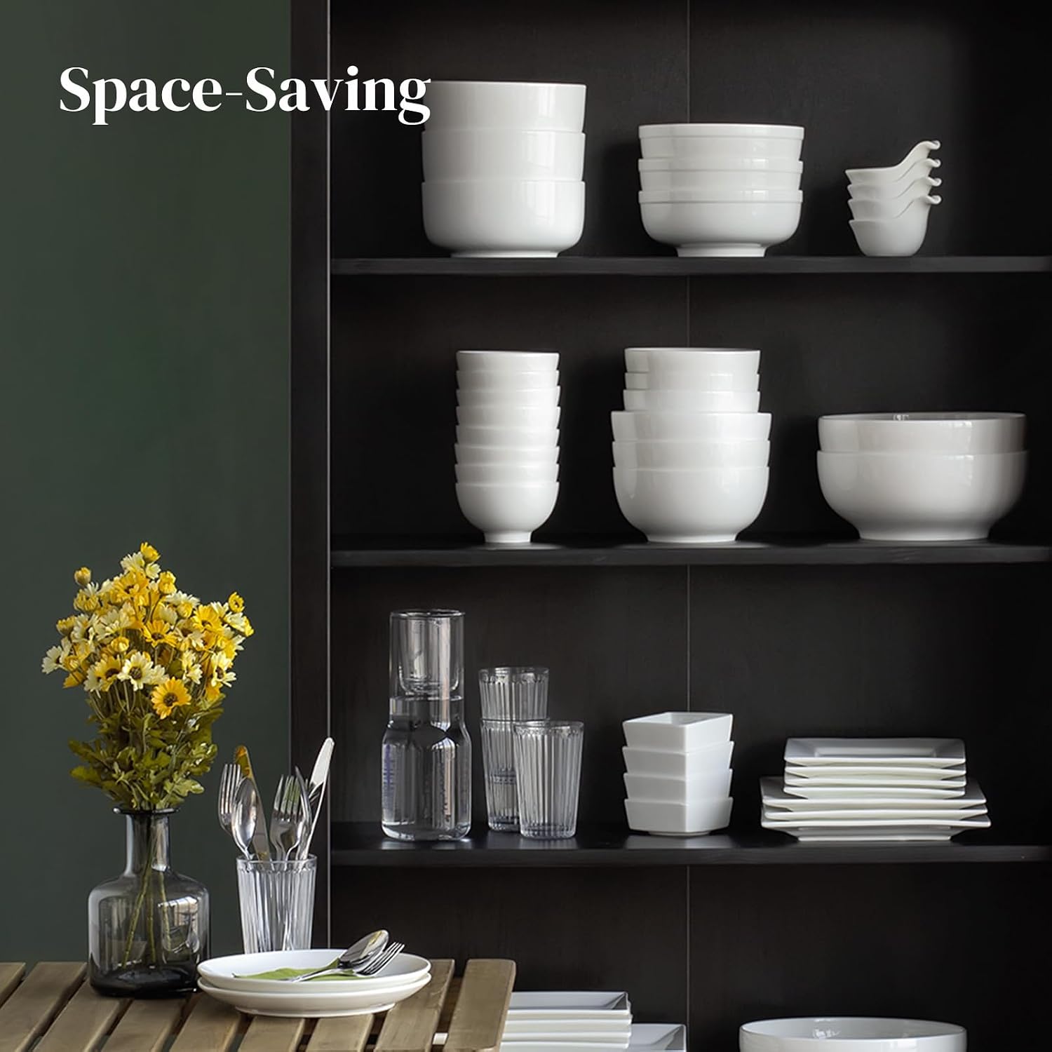 DOWAN 22 OZ White Ceramic Bowls Set of 4 - Perfect for Soup Bowls for Kitchen  Cereal Bowl  Ramen Bowl  Microwave Safe for Oatmeal  Fruit Salad and Rice Bowl - Dishwasher & Microwave Safe