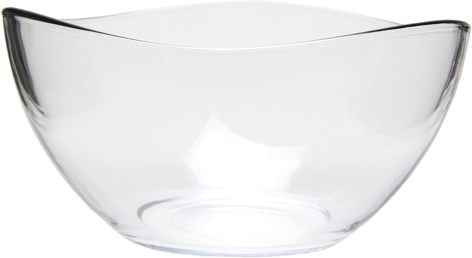 Red Co. Medium 2 Quart Clear Glass Wavy Serving & Mixing Bowl for Salad  Pasta  Desserts  Snacks