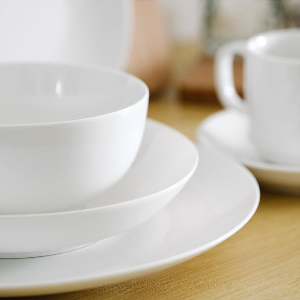 BTaT- White Soup Bowls Set of 12  16 Ounces  Porcelain Dishes for Soup  Rice  Salad  Noodle  Microwave  Oven  Freezer & Dishwasher Safe  Deep White Cereal Bowls for Kitchen  Christmas Gifts