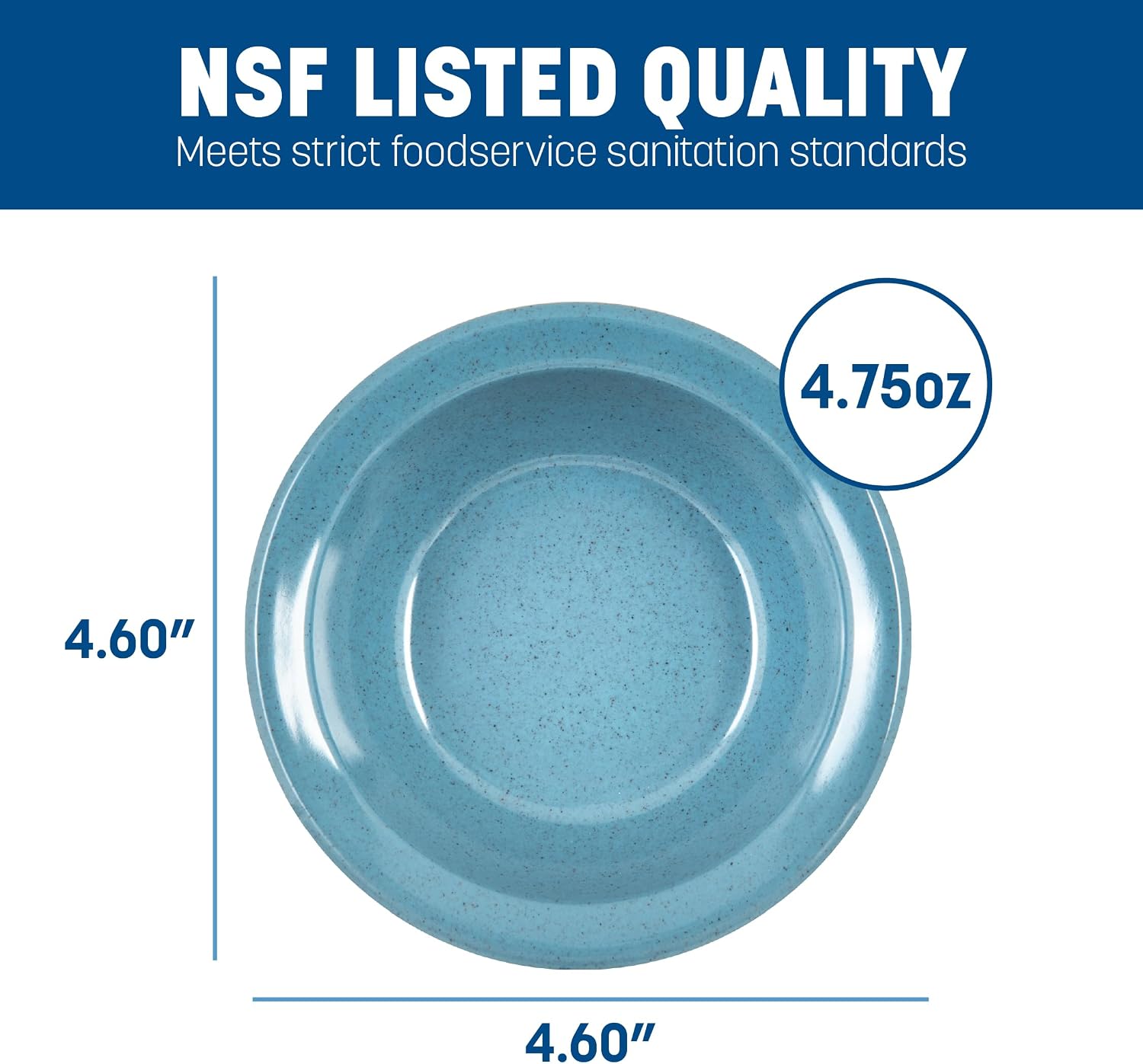 Carlisle FoodService Products Kingline Reusable Plastic Bowl Fruit Bowl with Rim for Home and Restaurant  Melamine  4.75 Ounces  Sandshade  (Pack of 48)