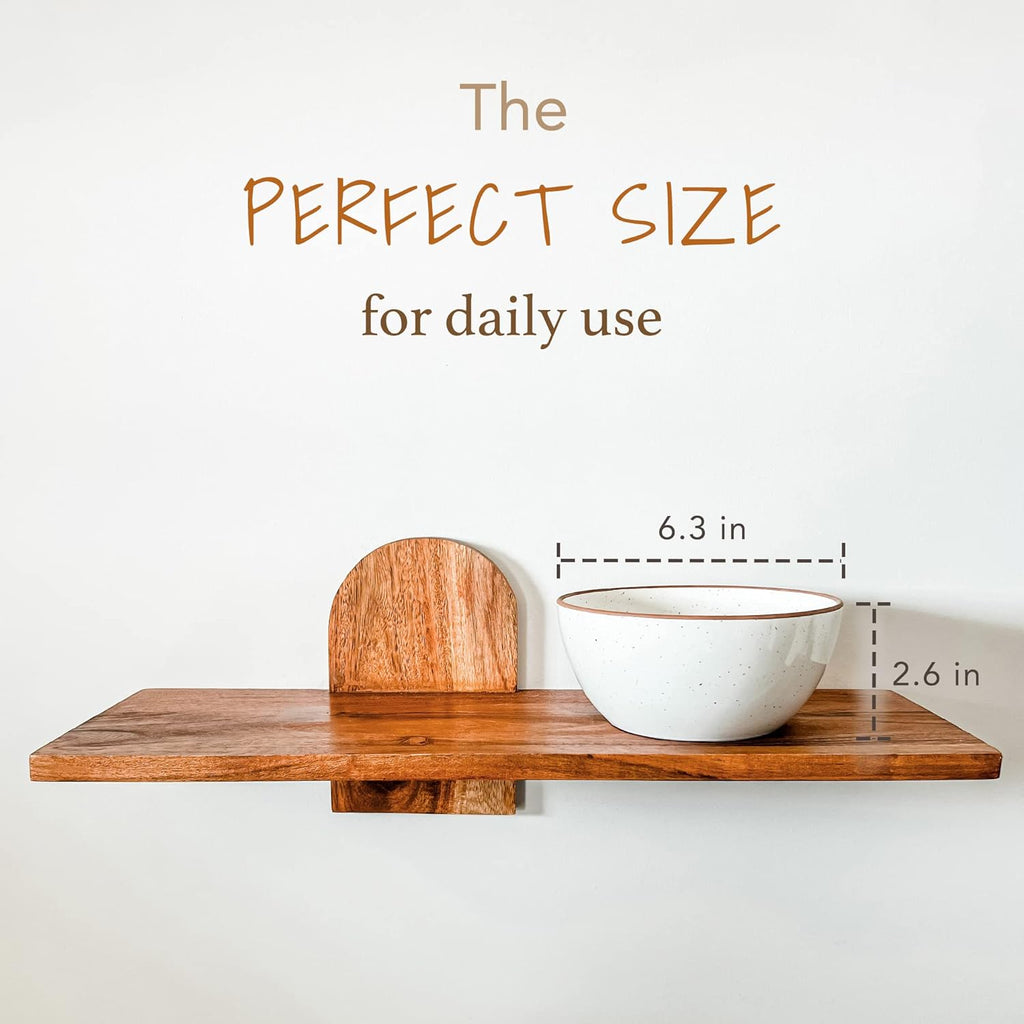 Mora Ceramic Bowls For Kitchen  28oz - Bowl Set of 4 - For Cereal  Salad  Pasta  Soup  Dessert  Serving etc - Dishwasher  Microwave  and Oven Safe - For Breakfast  Lunch and Dinner - Vanilla White