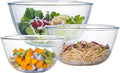 Glass Mixing Bowl Set for Baking 3-Piece Salad Bowl Set (1qt  2.5qt  4.2qt)  High Brosilicate Large Bowls for Kitchen Prepping Serving and Storage  Microwave Dishwasher Oven Safe