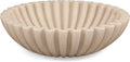 Ruffle Decorative Bowl  Large Fruit Bowl for Kitchen Counter  Stylish Key Bowl for Entry Table  Handcrafted Home Decor Display bowl  Artificial Stone Beige