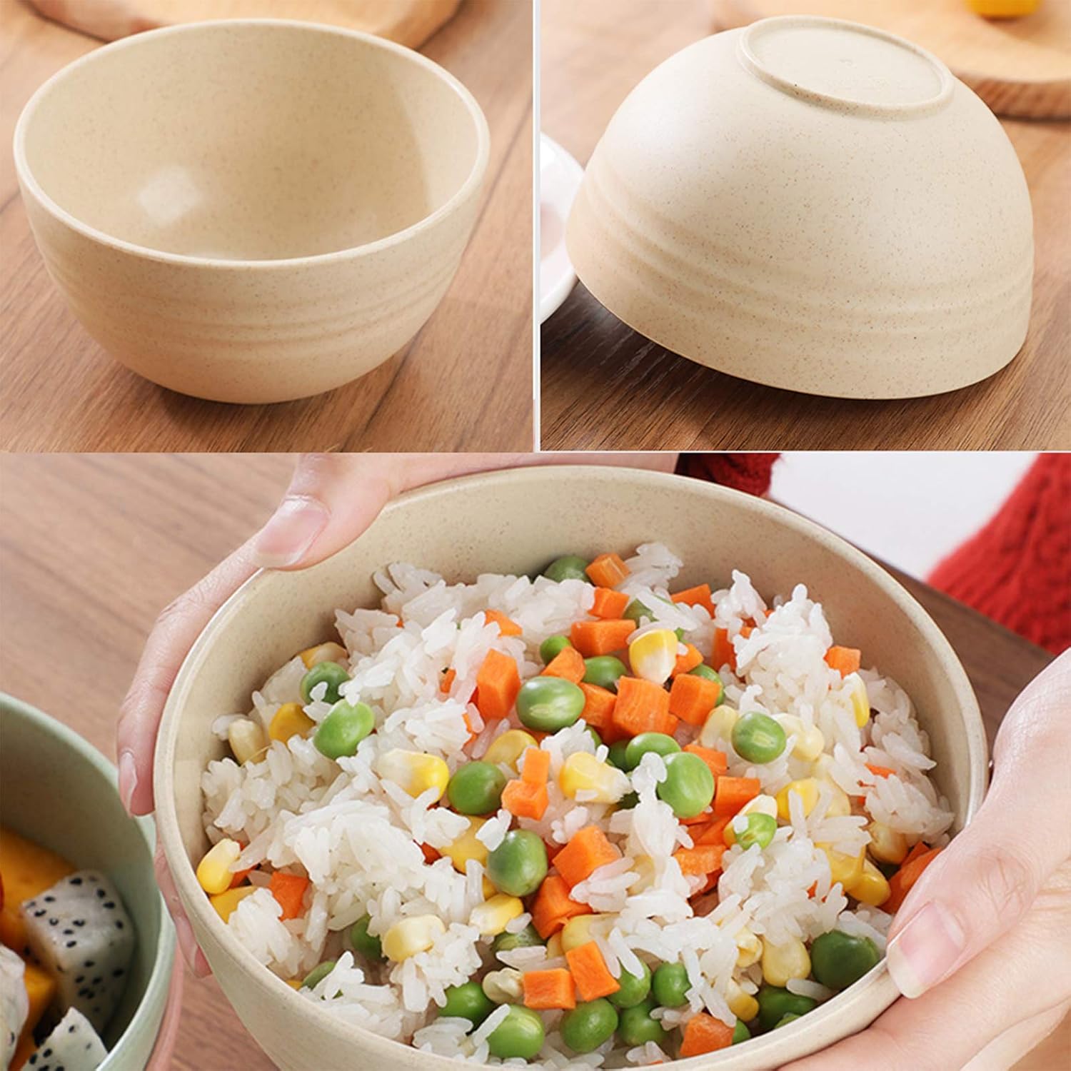 Cuayaes 5Pcs Unbreakable Cereal Bowls  18 OZ Reusable Lightweight Wheat Straw Bowl  Dishwasher & Microwave Safe - Perfect for Rice  Noodle  Snack  Salad  Soup (5 Colors)