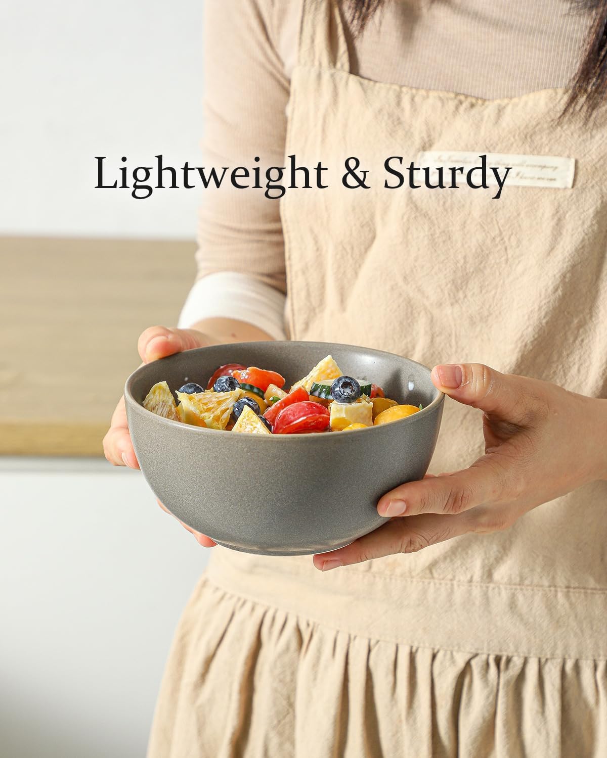 Cereal Bowls Set of 4  24 oz Ceramic Bowls for Kitchen  Stoneware Soup Bowls for Salad  Ramen  Snack  Dessert  Unique Housewarming Gift  Dishwasher Microwave Safe  Matte Gray