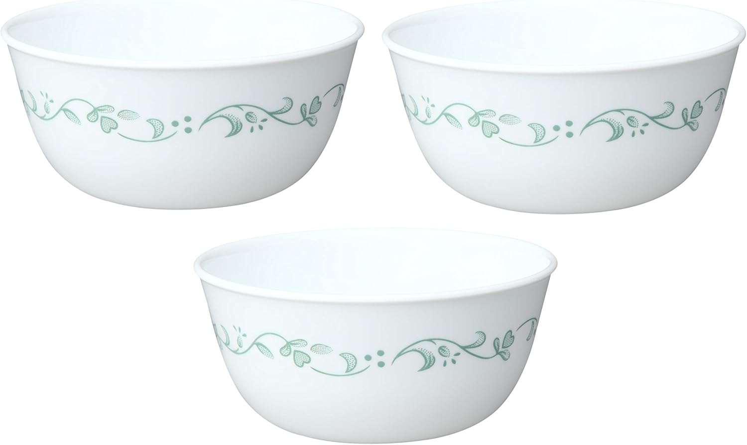 Corelle Livingware 28-Ounce Super Soup/Cereal Bowl  White Country Cottage  Set of 3