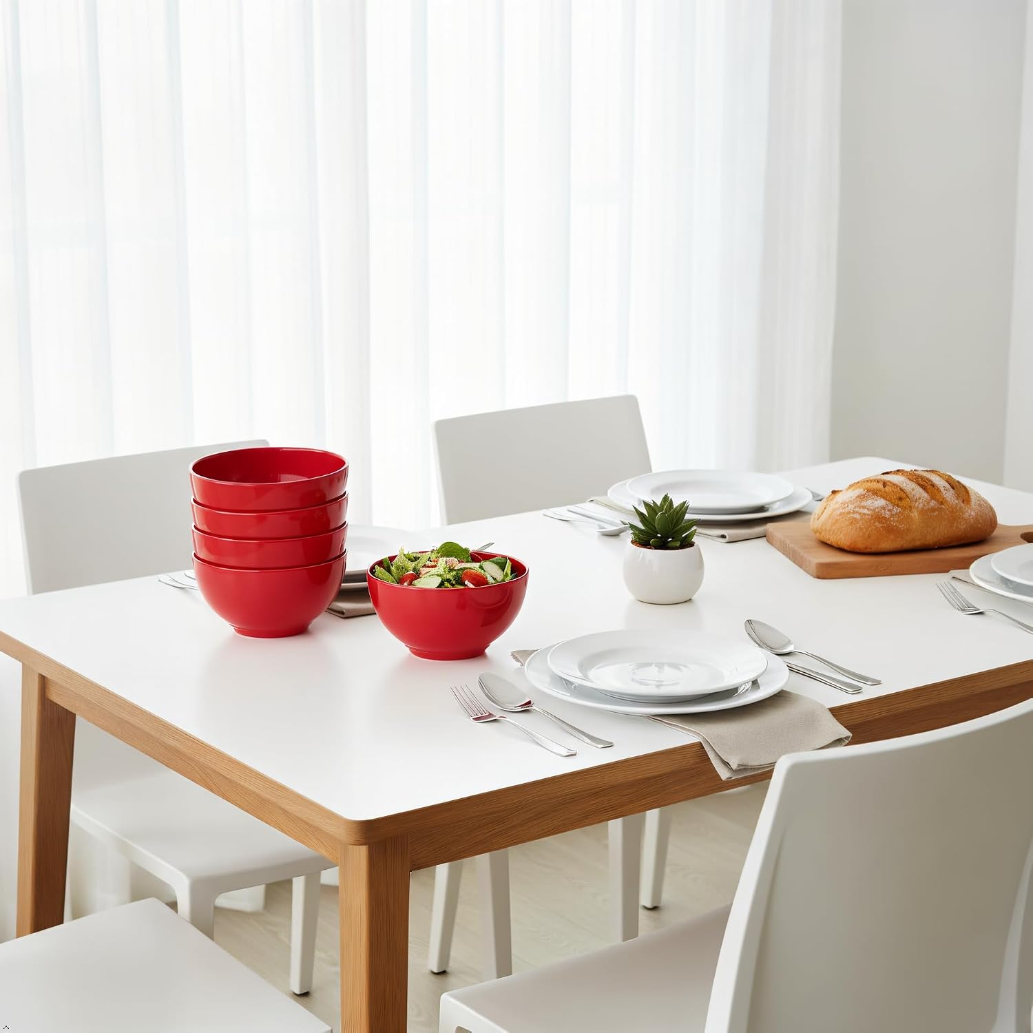 Calypso Basics by Reston Lloyd Melamine Bowl  Set of 6  Red  16 ounces