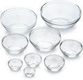 Duralex Le Gigogne Glass Mixing Bowl Set – 9-Piece Clear Stackable Prep Bowls Made of Durable Glass