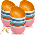 24 Pack Cereal Bowl  Unbreakable Wheat Straw Bowls  26 Oz Soup and Salad Bowl  Lightweight Kitchen Bowl Set  Plastic Bowls for Oatmeal  Ramen  Microwave and Dishwasher Safe